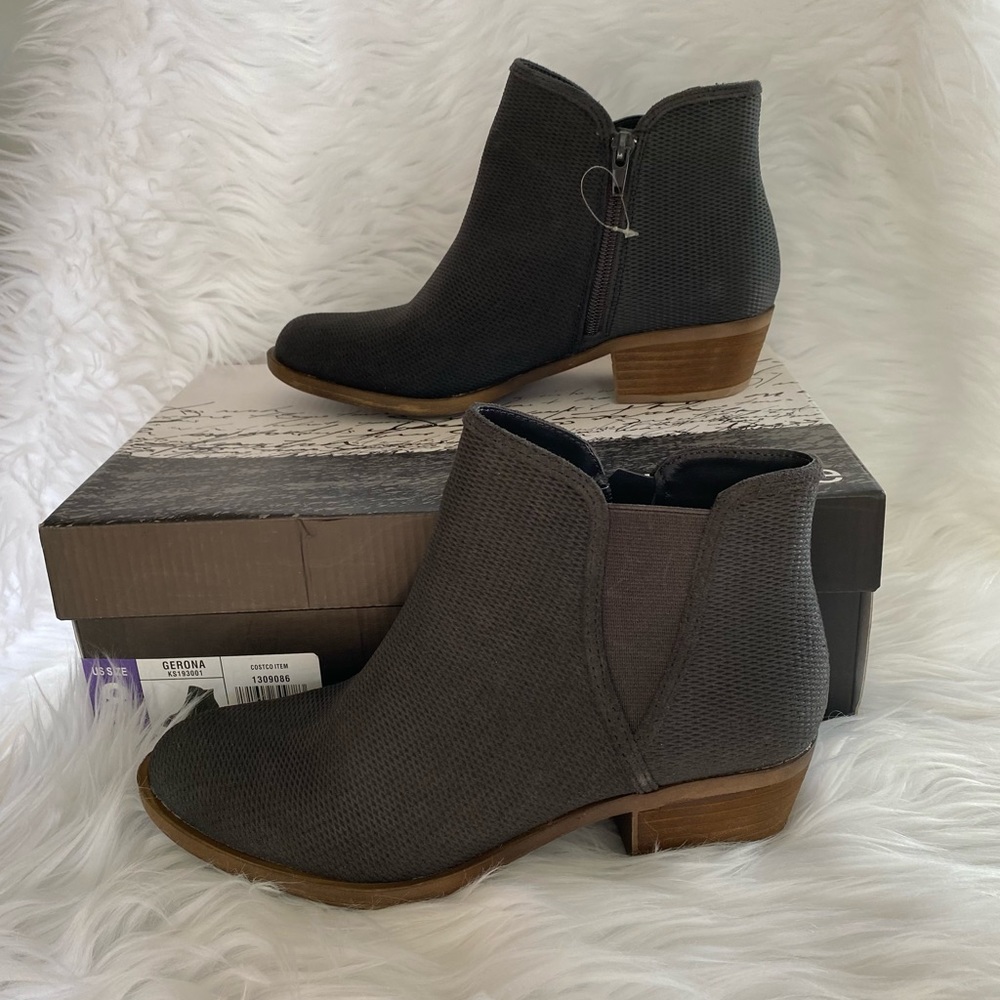Kensie 8 Booties Dark Charcoal Grey Ankle Boots Gerona EUC
